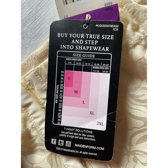 Maidenform Curve-Loving Waistnipper Shapewear Size L Silky Beige Floral Patter - Picture 6 of 9